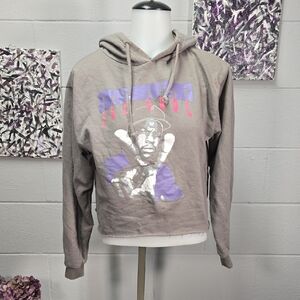 Ice Cube Graphic Hoodie in Purple and Gray
